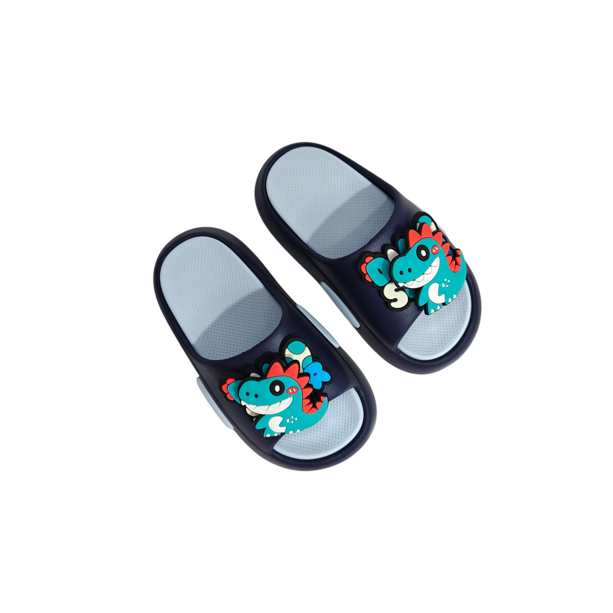 SPINNING DINO APPLIQUE FLIP-FLOP - NAVY