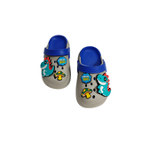 DINO & MUSHROON PATCH AAPLIQUE CLOGS - GREY