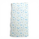 FISH PRINT 6 LAYERS 100% MUSLIN TOWEL LARGE - WHITE