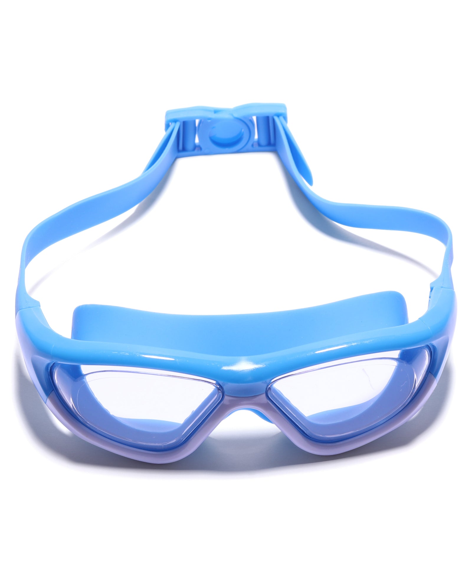 COLOUR SWIMMING GOGGLES WITH BUCKLE CLOSURE - LIGHT BLUE