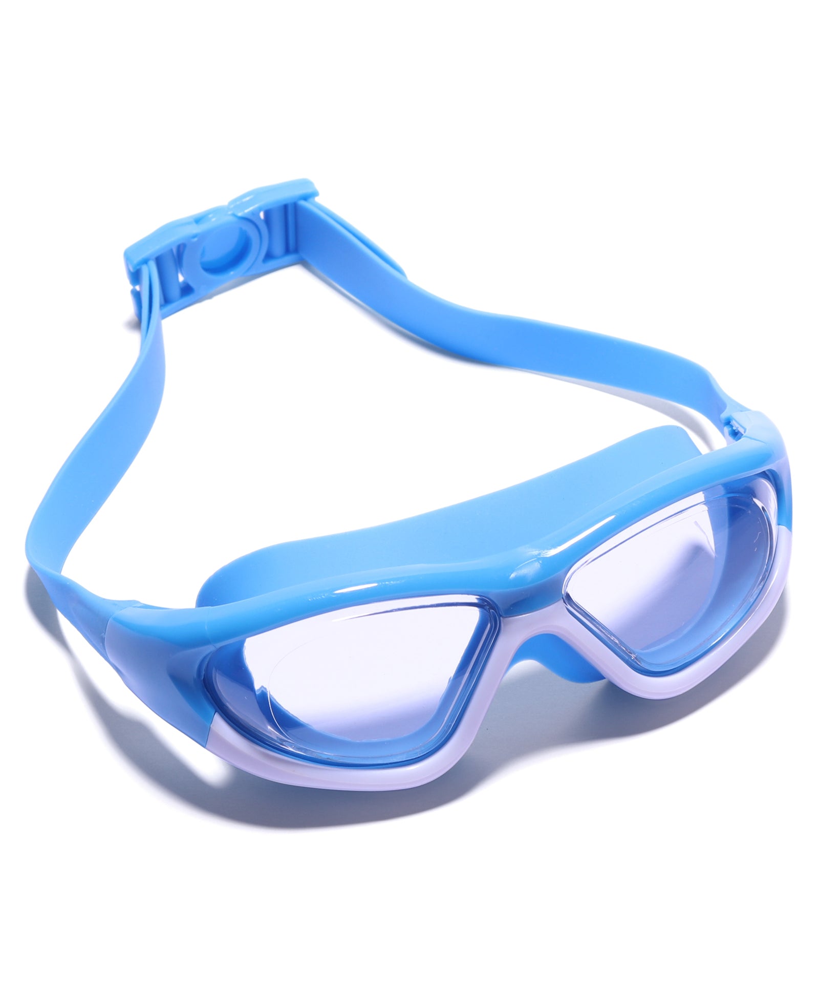 COLOUR SWIMMING GOGGLES WITH BUCKLE CLOSURE - LIGHT BLUE