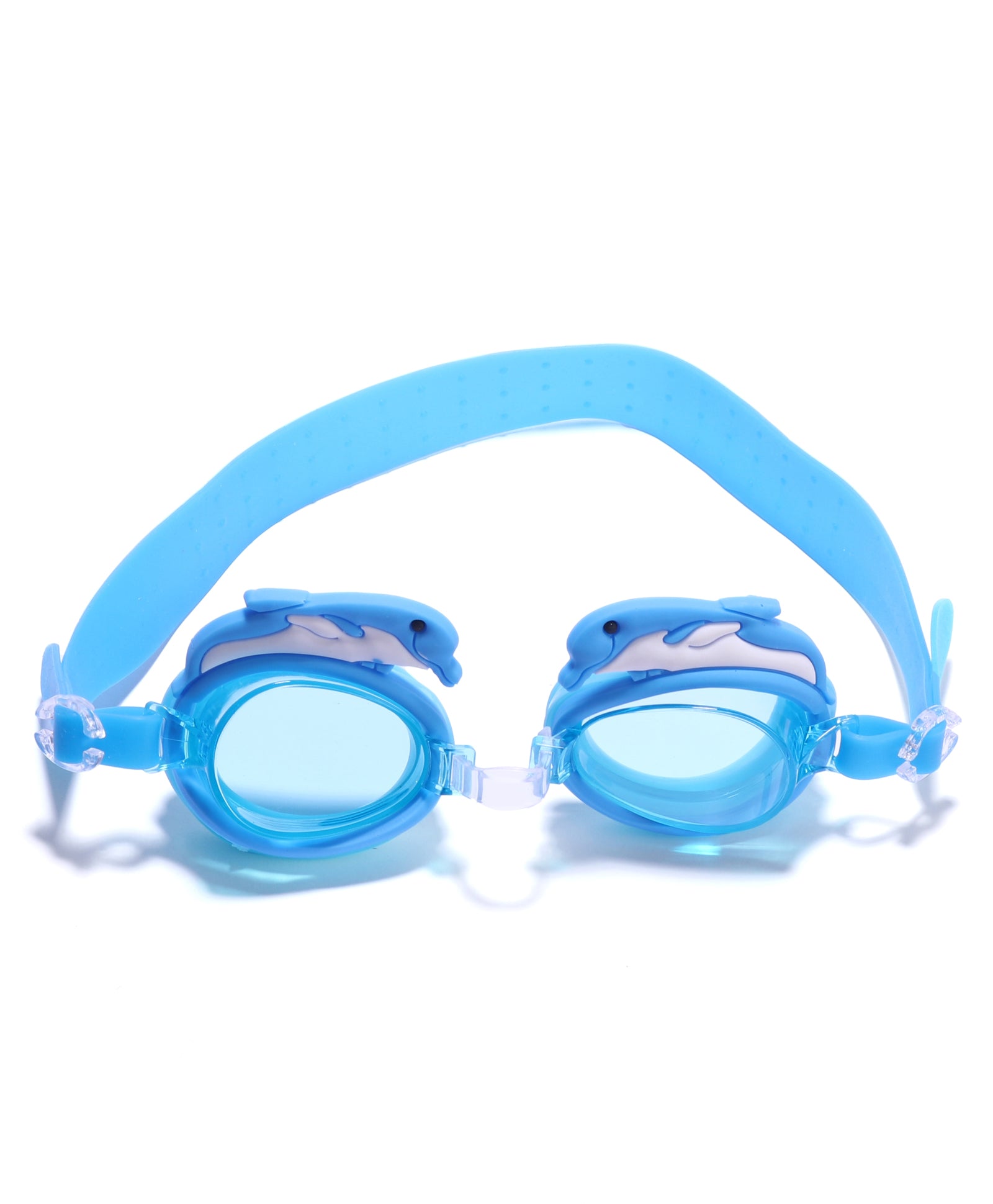 DOLPHIN DESIGN SWIMMING GOGGLES - LIGHT BLUE