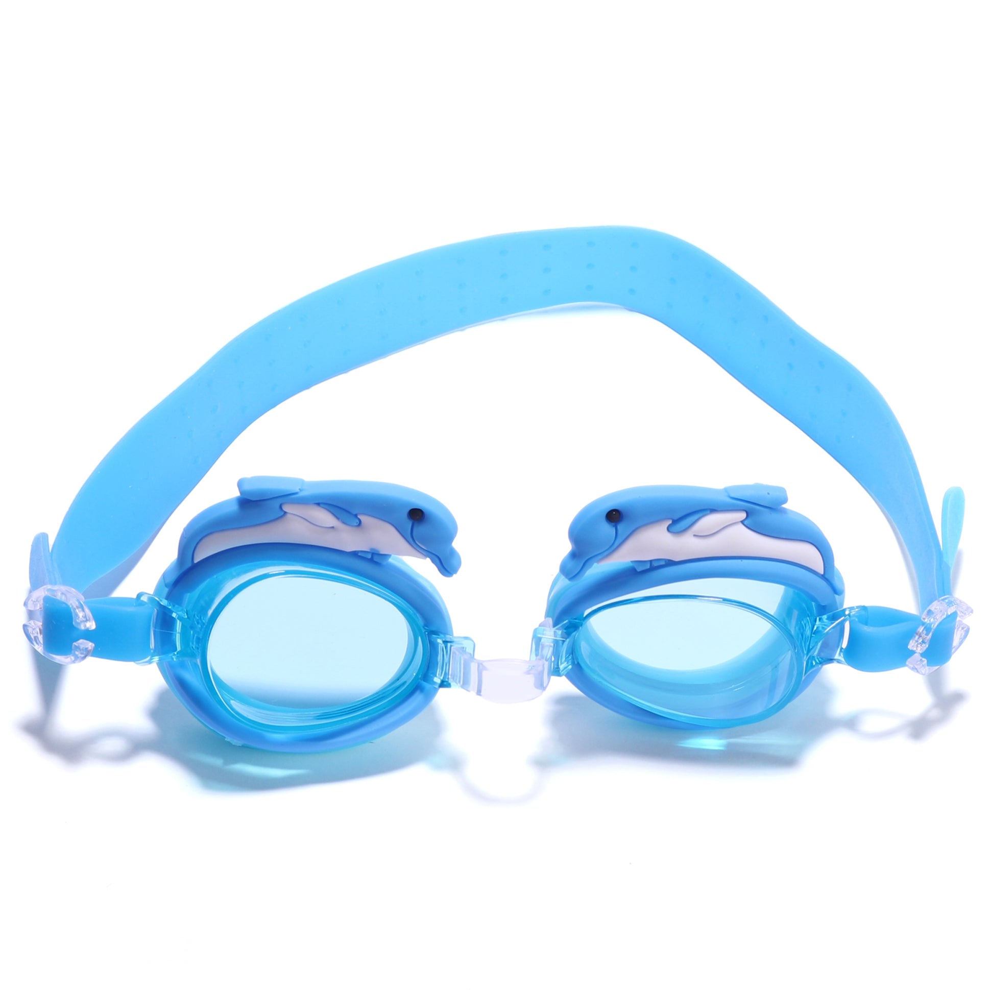 DOLPHIN DESIGN SWIMMING GOGGLES - LIGHT BLUE