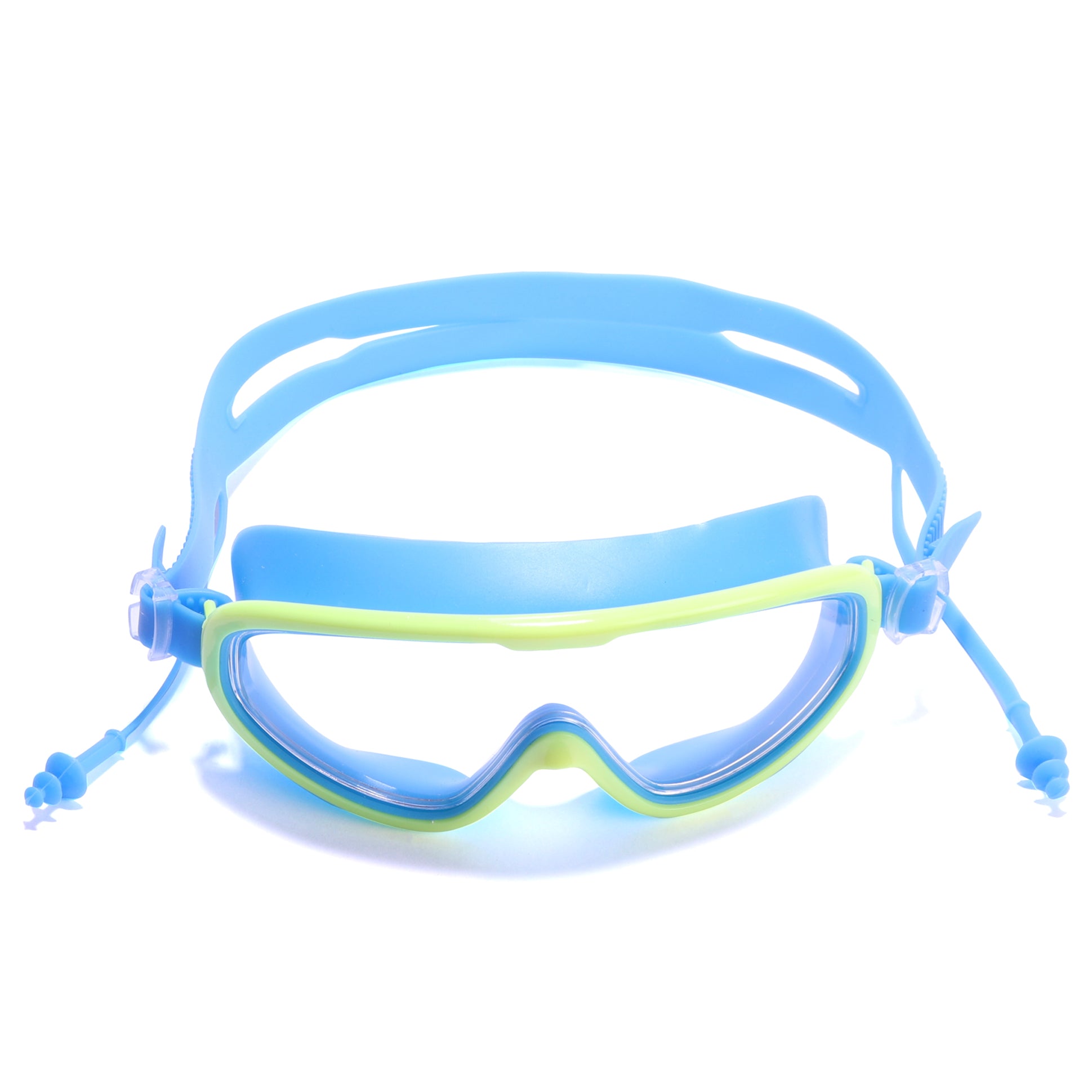 BIG FRAME SWIMMING GOGGLES WITH EAR PLUGS - DARK BLUE