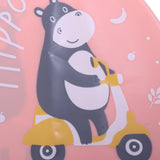 HIPPO PRINT SUPER SOFT SILICONE SWIMMING CAP - PEACH