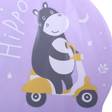 HIPPO PRINT SUPER SOFT SILICONE SWIMMING CAP - PURPLE