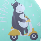 HIPPO PRINT SUPER SOFT SILICONE SWIMMING CAP - GREEN