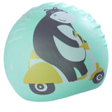 HIPPO PRINT SUPER SOFT SILICONE SWIMMING CAP - GREEN