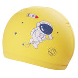 ATRONAUT PRINT SUPER SOFT PU SWIMMING CAP - YELLOW