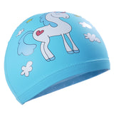 UNICORN PRINT SUPER SOFT PU SWIMMING CAP - LIGHT BLUE