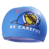 DUCK PRINT SUPER SOFT PU SWIMMING CAP - BLUE