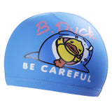 DUCK PRINT SUPER SOFT PU SWIMMING CAP - BLUE