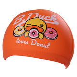 DUCK PRINT SUPER SOFT PU SWIMMING CAP - ORANGE