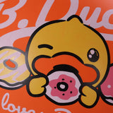 DUCK PRINT SUPER SOFT PU SWIMMING CAP - ORANGE