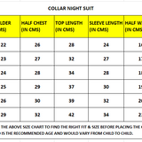 COLLAR NECK DOUBLE LAYER CRUSH MUSLIN NIGHTSUIT - BLUE