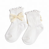 PACK OF 3 BOW & KNOT DETAILED ANKLE LENGTH SOCKS - WHITE
