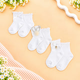 PACK OF 3 BUNNY CROWN & KNOT DETAILED ANKLE LENGTH SOCKS - WHITE