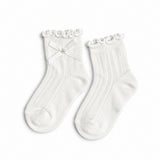 PACK OF 3 BUNNY CROWN & KNOT DETAILED ANKLE LENGTH SOCKS - WHITE