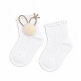 PACK OF 3 BUNNY CROWN & KNOT DETAILED ANKLE LENGTH SOCKS - WHITE