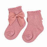 PACK OF 2 BEDED BUNNY & BOW DETAILED ANKLE LENGTH SOCKS - MULTI COLOR