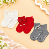 PACK OF 3 KNOT & BOW DETAILED ANKLE LENGTH SOCKS - MULTICOLOR