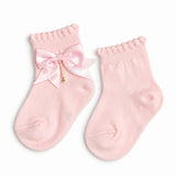PACK OF 2 BOW APPLIQUE ANKLE LENGTH SOCKS - MULTICOLOR