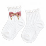 PACK OF 2 BOW APPLIQUE ANKLE LENGTH SOCKS - MULTICOLOR
