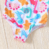 LITTLE DINO V CUT SWIM SUIT 1PC - MULTICOLOUR