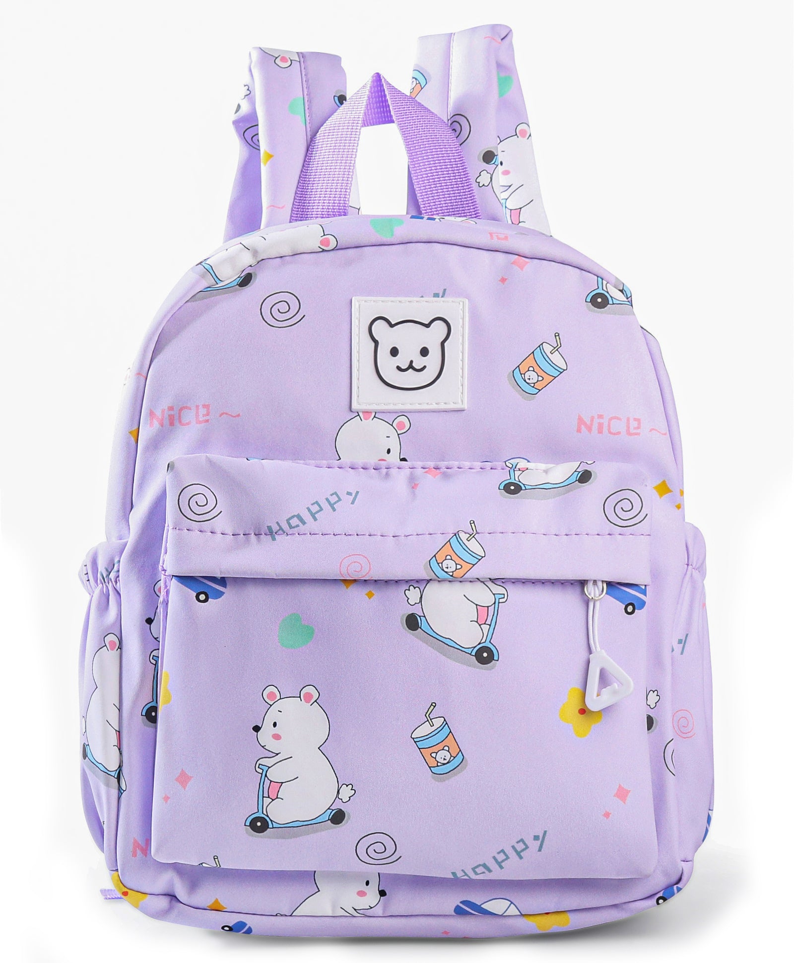 BEAR PRINT BACKPACK - PURPLE