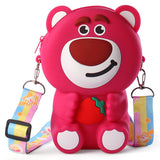 FUNNY BEAR SILICON SLING BAG - DARK PINK