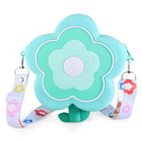 FLOWER DESIGN SILICON SLING BAG - GREEN