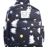 BEAR PRINT BACKPACK - BLACK