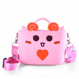 LITTLE HEART BUCKET SILICON SLING BAG - PINK