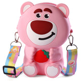 FUNNY BEAR SILICON SLING BAG - PINK