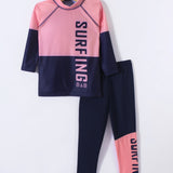 SURFING PRINT 2PC SWIM SUIT - PINK