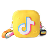 TIK-TOK PATCH SILICON SLING BAG - YELLOW