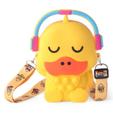 DUCK POPIT STYLE SILICON SLING BAG - YELLOW
