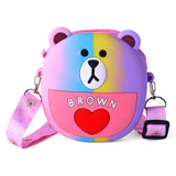 BEAR & HEART SILICON SLING BAG - MULTI-COLOUR