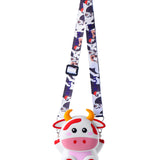 COW SILICON SLING BAG - WHITE & RED