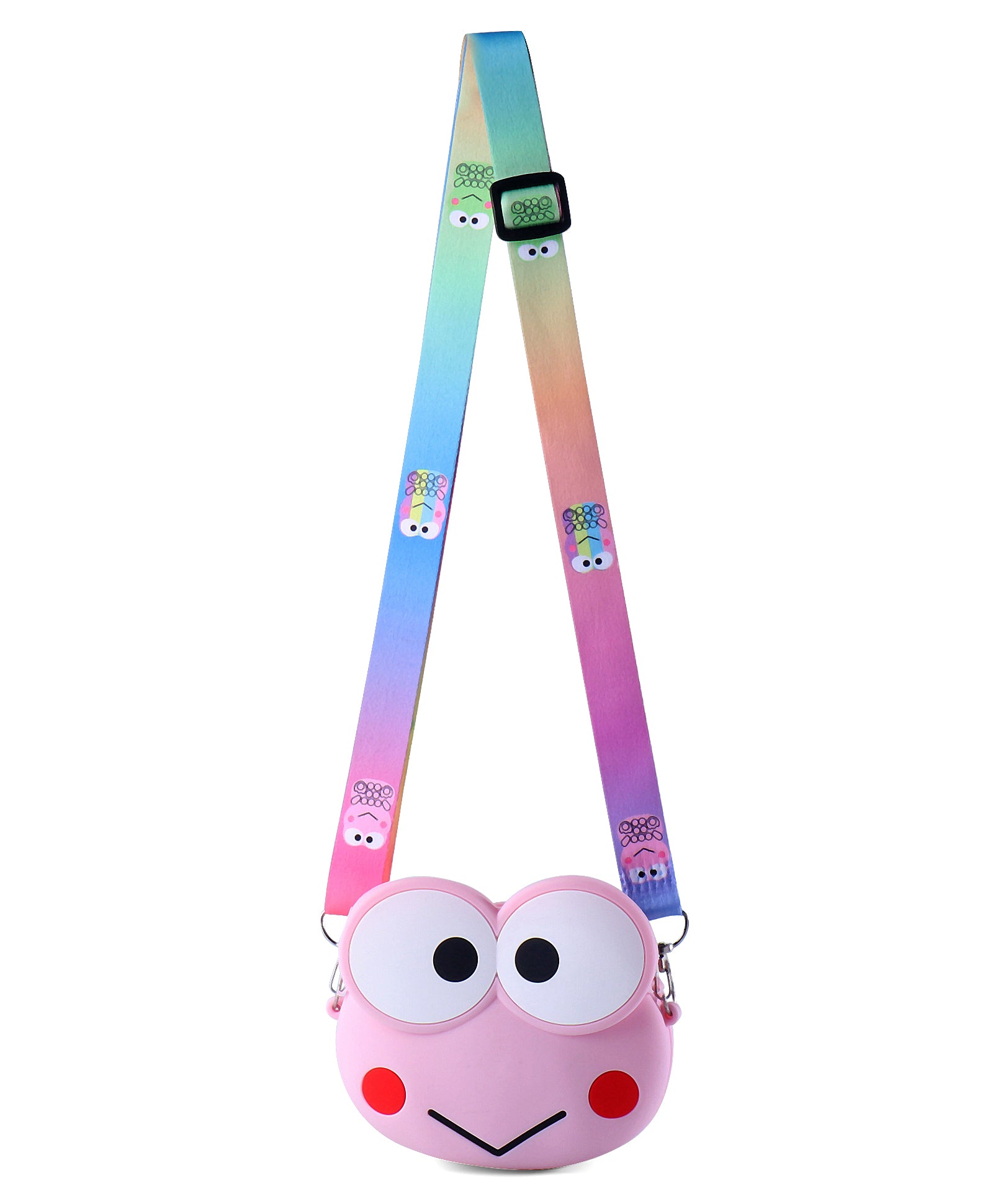 FROG FACE SILICON SLING BAG - PINK