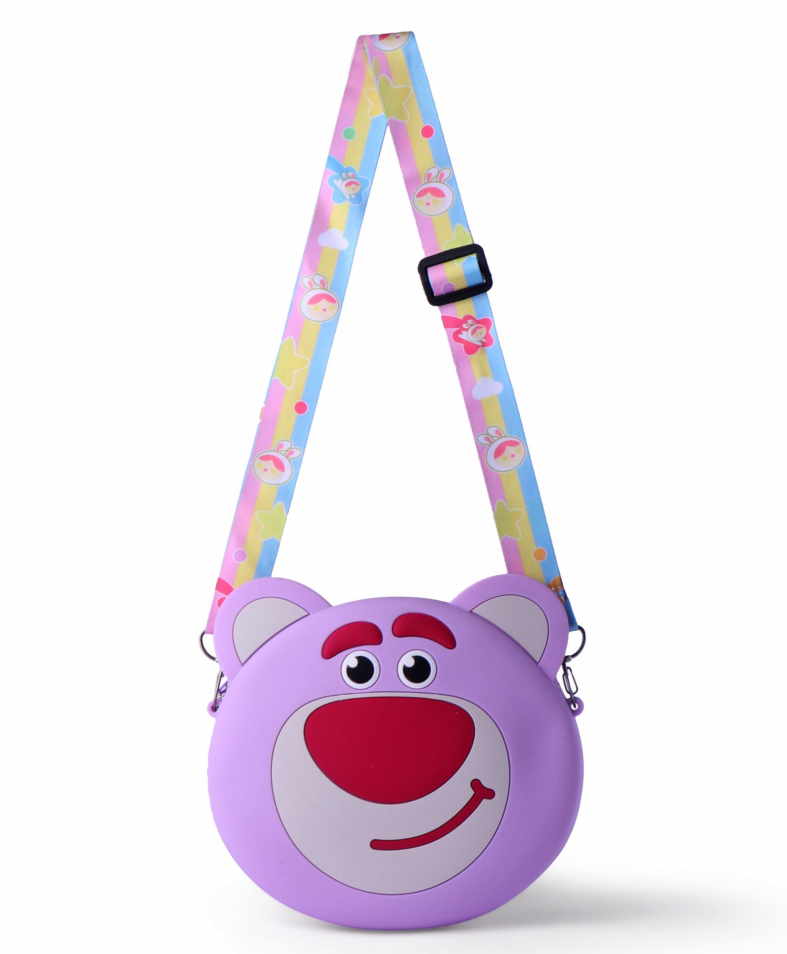 CRAZY BEAR FACE SILICON SLING BAG - PURPLE