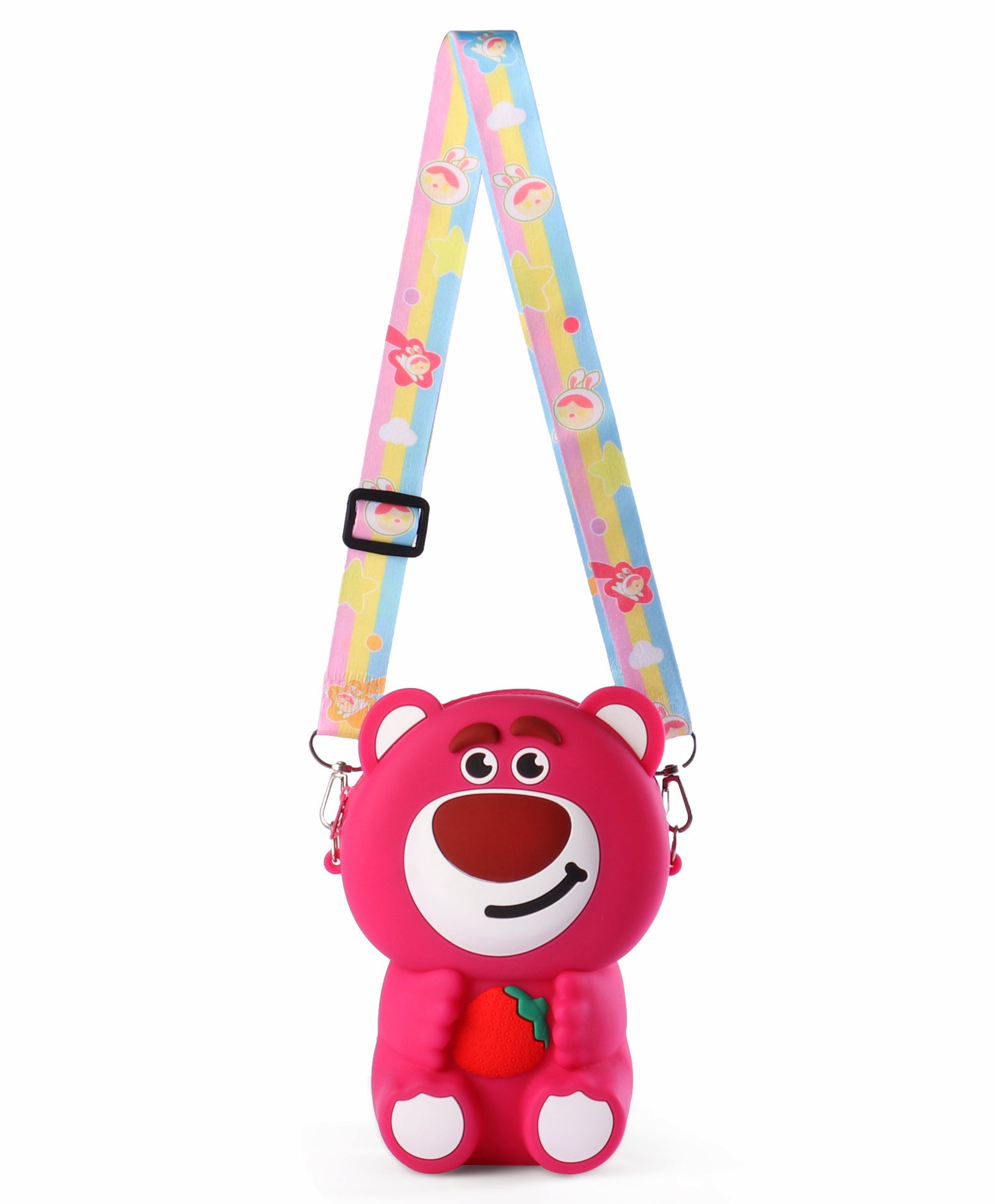 FUNNY BEAR SILICON SLING BAG - DARK PINK