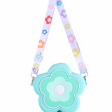 FLOWER DESIGN SILICON SLING BAG - GREEN