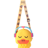DUCK POPIT STYLE SILICON SLING BAG - YELLOW