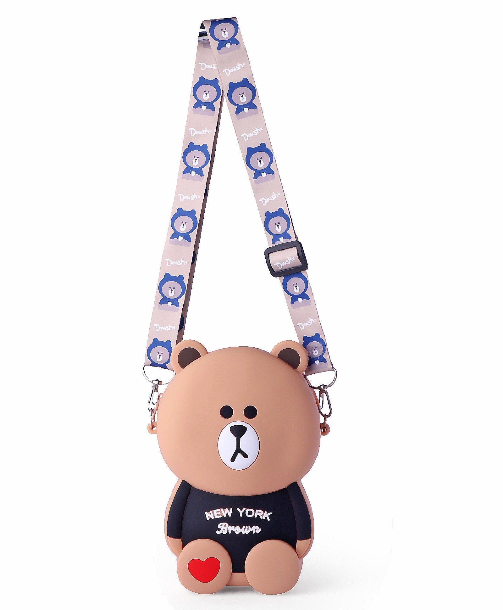 TEDDY BEAR SILICON SLING BAG - BEIGE