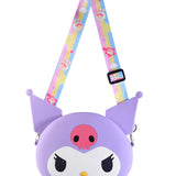 KUROMI FACE SILICON SLING BAG - PURPLE
