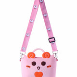 LITTLE HEART BUCKET SILICON SLING BAG - PINK