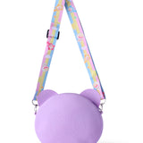 CRAZY BEAR FACE SILICON SLING BAG - PURPLE