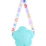 FLOWER DESIGN SILICON SLING BAG - GREEN