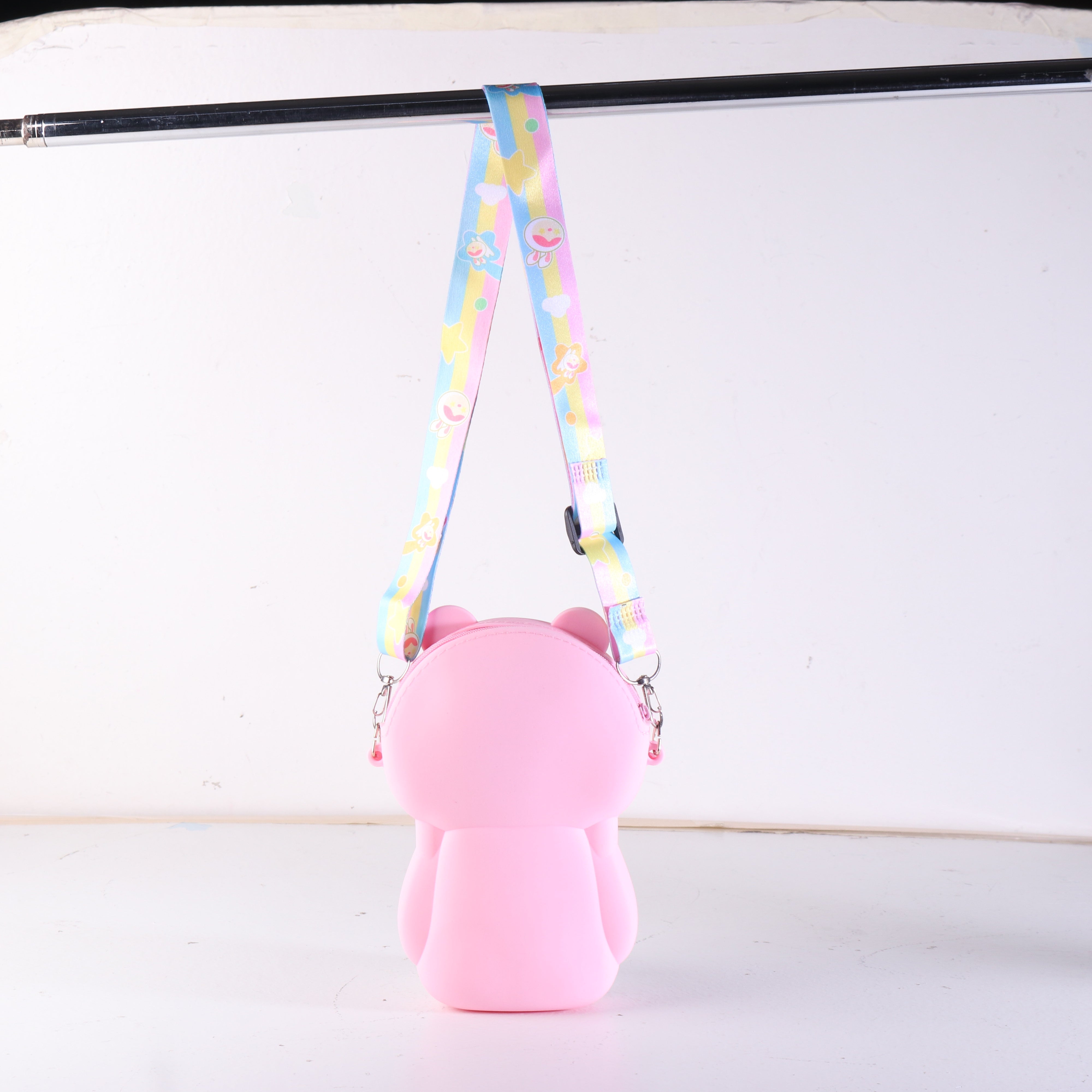 BEAR WITH LOVE BABY PRINT SILICON SLING BAG - PINK